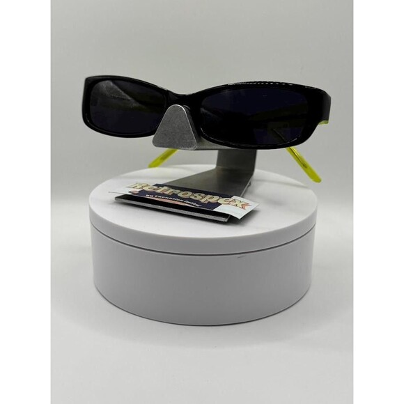 Vintage Y2K Eyeglasses NOS | Narrow Rectangle Style | Grey Sun Lens | Black/Neon - Picture 4 of 10